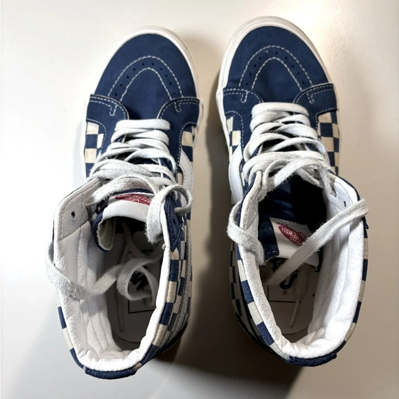 Vans Blue Checkered High-Top Sneakers - Picture 2 of 5